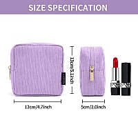 Magefy Small Makeup Bag Mini Cosmetics Bag Makeup Bag For Purse Corduroy Cute Cosmetic Pouch For Women With Slipin Pockets Pur