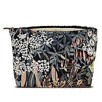 Happyheidi Cute Floral Makeup Bag Cosmetic Travel Pouch With Bottom And Zipper Purse Make Up Organizer Aesthetic Textured Fabr