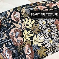 Happyheidi Cute Floral Makeup Bag Cosmetic Travel Pouch With Bottom And Zipper Purse Make Up Organizer Aesthetic Textured Fabr