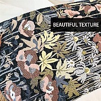 Happyheidi Cute Floral Makeup Bag Cosmetic Travel Pouch With Bottom And Zipper Purse Make Up Organizer Aesthetic Textured Fabr