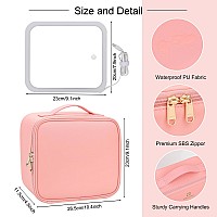 Monstina Travel Makeup Bag With Led Mirrormakeup Case With Light Up Mirrormakeup Artice Box With Lighted Up Mirror3 Adjustabl