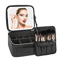 Monstina Makeup Bag With Led Mirrormakeup Case With Lighted Mirror Professional Makeup Artist Organizer Travel Bag With Adjusta