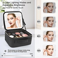 Monstina Makeup Bag With Led Mirrormakeup Case With Lighted Mirror Professional Makeup Artist Organizer Travel Bag With Adjusta