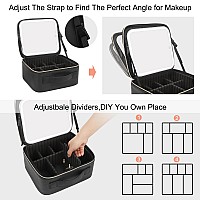 Monstina Makeup Bag With Led Mirrormakeup Case With Lighted Mirror Professional Makeup Artist Organizer Travel Bag With Adjusta