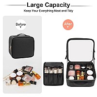 Monstina Makeup Bag With Led Mirrormakeup Case With Lighted Mirror Professional Makeup Artist Organizer Travel Bag With Adjusta