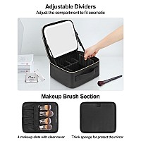 Chomeiu Makeup Bag With Led Mirror Travel Makeup Case For Women And Makeup Artists Cosmetic Organizer Large Make Up Bags With L