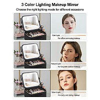 Chomeiu Makeup Bag With Led Mirror Travel Makeup Case For Women And Makeup Artists Cosmetic Organizer Large Make Up Bags With L