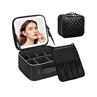 Chomeiu Makeup Bag With Led Mirror Travel Makeup Case For Women And Makeup Artists Cosmetic Organizer Large Make Up Bags With L