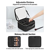 Chomeiu Makeup Bag With Led Mirror Travel Makeup Case For Women And Makeup Artists Cosmetic Organizer Large Make Up Bags With L