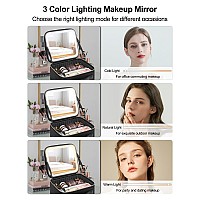 Chomeiu Makeup Bag With Led Mirror Travel Makeup Case For Women And Makeup Artists Cosmetic Organizer Large Make Up Bags With L