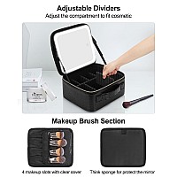 Chomeiu Makeup Bag With Led Mirror Travel Makeup Case For Women And Makeup Artists Cosmetic Organizer Large Make Up Bags With L