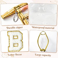 Y1Tvei Bride Clear Makeup Bag Preppy White Bride Chenille Letter Cosmetic Bag Zipper Waterproof Beach Travel Toiletry Bride To