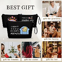 Seamoon Potato Gifts Friend Gifts For Women Small Gifts For Women Black Makeup Bag Encouragement Gifts For Women Funny Gift