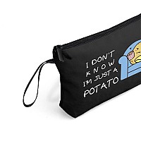 Seamoon Potato Gifts Friend Gifts For Women Small Gifts For Women Black Makeup Bag Encouragement Gifts For Women Funny Gift