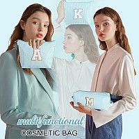 Yoolife Makeup Bag For Women Monogram Cute Initial Makeup Bags Cosmetic Toiletry Pouch Make Up Case For Women Her Best Friend