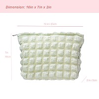 Pazimiik Floral Makeup Bag Large Cotton Zipper Pouch For Purse Travel Canvas Make Up Organizer For Women Cosmeticbubble Green