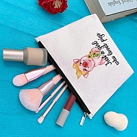 Gevguxluo Makeup Bag Pig Gifts For Women Cosmetic Bag Cute Pig Portable Makeup Zipper Pouch Birthday Gift For Friend Sister L