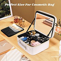 Jusron Travel Makeup Train Case Makeup Cosmetic Case Organizer Portable Artist Storage Bag With Adjustable Dividers For Cosmetic