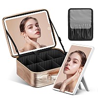 Jusron Travel Makeup Train Case Makeup Cosmetic Case Organizer Portable Artist Storage Bag With Adjustable Dividers For Cosmetic