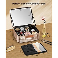 Jusron Travel Makeup Train Case Makeup Cosmetic Case Organizer Portable Artist Storage Bag With Adjustable Dividers For Cosmetic