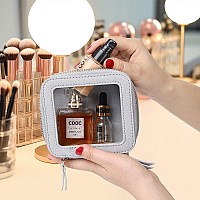 Pinkmik Clear Mini Makeup Bag Transparent Travel Cosmetic Makeup Case Toiletry Bag Small Pouch With Zipper For Women Cgray