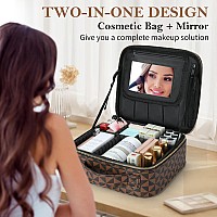 Checkered Makeup Bag Travel Makeup Train Case Portable Storage Bag With Dividers Large Capacity Cosmetic Bags For Women Make