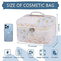 Large Makeup Bag Cute Cosmetic Bag For Women Girls Floral Coquette Aesthetic Toiletry Bag Travel Make Up Organizer Bag Ethni