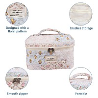 Large Makeup Bag Cute Cosmetic Bag For Women Girls Floral Coquette Aesthetic Toiletry Bag Travel Make Up Organizer Bag Ethni