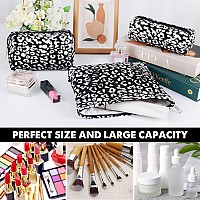 Gocvo 3 Pcs Makeup Bag Cosmetic Bag Set For Girls Women Travel Organizer Bathroom Toiletry Pouch Large Capacity Storage Bag Bla