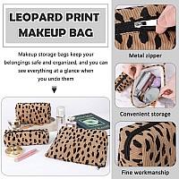 Gocvo 3 Pcs Makeup Bag Cosmetic Bag Set For Girls Women Travel Organizer Bathroom Toiletry Pouch Large Capacity Storage Bag Leo