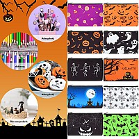 Eccliy 20 Pcs Halloween Makeup Bag Scary Ghost Bat Skull Cosmetic Bag Canvas Gifts For Girls Toiletry Pouch With Zipper For Wome