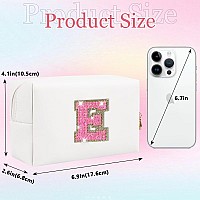 Small Personalized Initial Letter Makeup Bag Cute Waterproof Pu Leather Chenille Letter Cosmetic Bag Travel Makeup Bag Preppy