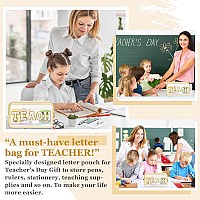 Teacher Appreciation Gifts Chenille Letter Clear Makeup Bag Teach Pouch Preppy Patch Makeup Bag With Zipper Graduation Retireme