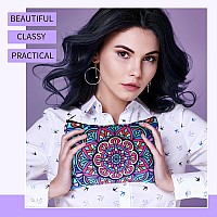 Eccliy 20 Pcs Mandala Makeup Bag Cosmetic Bag Canvas Gifts Colorful Mandala Themed Accessories For Girls Toiletry Pouch With Zip