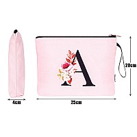 Vavabox Az Personalized Makeup Bag Birthday Gifts For Women Mom Gifts For Best Friend Bride Bridesmaid Cosmetic Bag A Pink