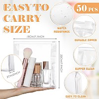 Xuniea 50 Pieces Mini Clear Makeup Bag Organizer Pouches Small Pvc Waterproof Makeup Bag Plastic Cosmetic Organizer Bag With Zip