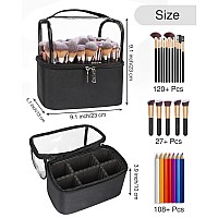 Makeup Brush Case Makeup Brush Bag Travel Standup Makeup Cup Professional Cosmetic Bags Artist Storage Bag With Adjustable Divi