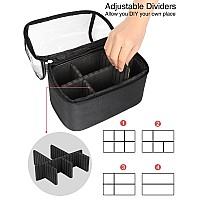 Makeup Brush Case Makeup Brush Bag Travel Standup Makeup Cup Professional Cosmetic Bags Artist Storage Bag With Adjustable Divi