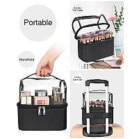 Makeup Brush Case Makeup Brush Bag Travel Standup Makeup Cup Professional Cosmetic Bags Artist Storage Bag With Adjustable Divi