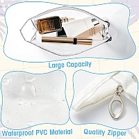 Y1Tvei Clear Makeup Bag Set 2Pcs Preppy Clear Cosmetic Travel Bag Tsa Approved Large Pvc Transparent Waterproof Plastic Sunscr