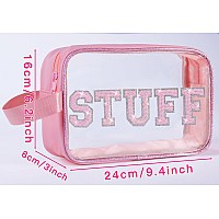 Coshaysoo Clear Pink Beach Makeup Bag Sunscreen Cosmetic Toiletry Travel Accessories Summer Essentials Birthday Graduation Appre