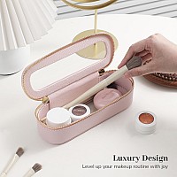 Aveniee Slim Clear Makeup Brush Bag Small Cosmetic Brush Holder Mini Toiletry Bag Travel Case For Women Thin Make Up Bags Wit