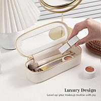 Aveniee Slim Clear Makeup Brush Bag Small Cosmetic Brush Holder Mini Toiletry Bag Travel Case For Women Thin Make Up Bags Wit