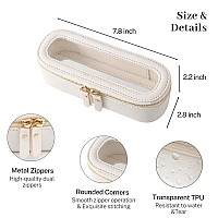 Aveniee Slim Clear Makeup Brush Bag Small Cosmetic Brush Holder Mini Toiletry Bag Travel Case For Women Thin Make Up Bags Wit