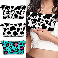 Deanfun Makeup Bag 3Pcsset Super Funny 3D Printing Women Cosmetic Bag Multifunction Pencil Holderleopard Print