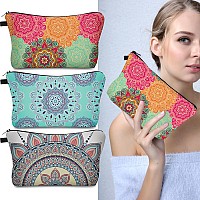 Deanfun Makeup Bag 3Pcsset Super Funny 3D Printing Women Cosmetic Bag Multifunction Pencil Holdermandala 2