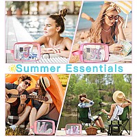 Coshaysoo Clear Makeup Bag Preppy Initial Letter Cosmetic Toiletry Sunscreen Pouch Travel Essential Accessories Gifts For Women