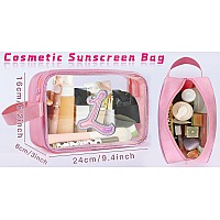 Coshaysoo Clear Makeup Bag Preppy Initial Letter Cosmetic Toiletry Sunscreen Pouch 20Th 30Th 40Th 50Th Birthday Gifts For Women