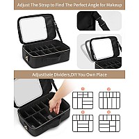 Monstina Makeup Bag With Led Mirrorlighted Make Up Travel Case Cosmetic Bag Professional Cosmetic Artist Organizer With Led Lig