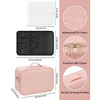 Monstina Makeup Bag With Led Mirror Lighted Make Up Travel Case Cosmetic Bag Professional Cosmetic Artist Organizer With Led Lig